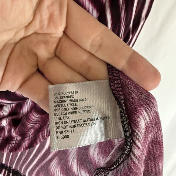 Worthington Blouse WOmen's 1X Red Striped Tank Top Round Neck Stretch - Picture 7 of 10